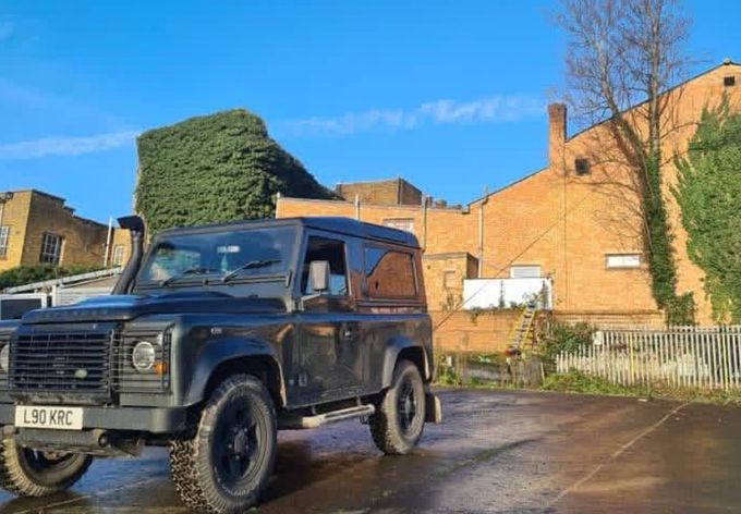 The Defender, on its way to a job